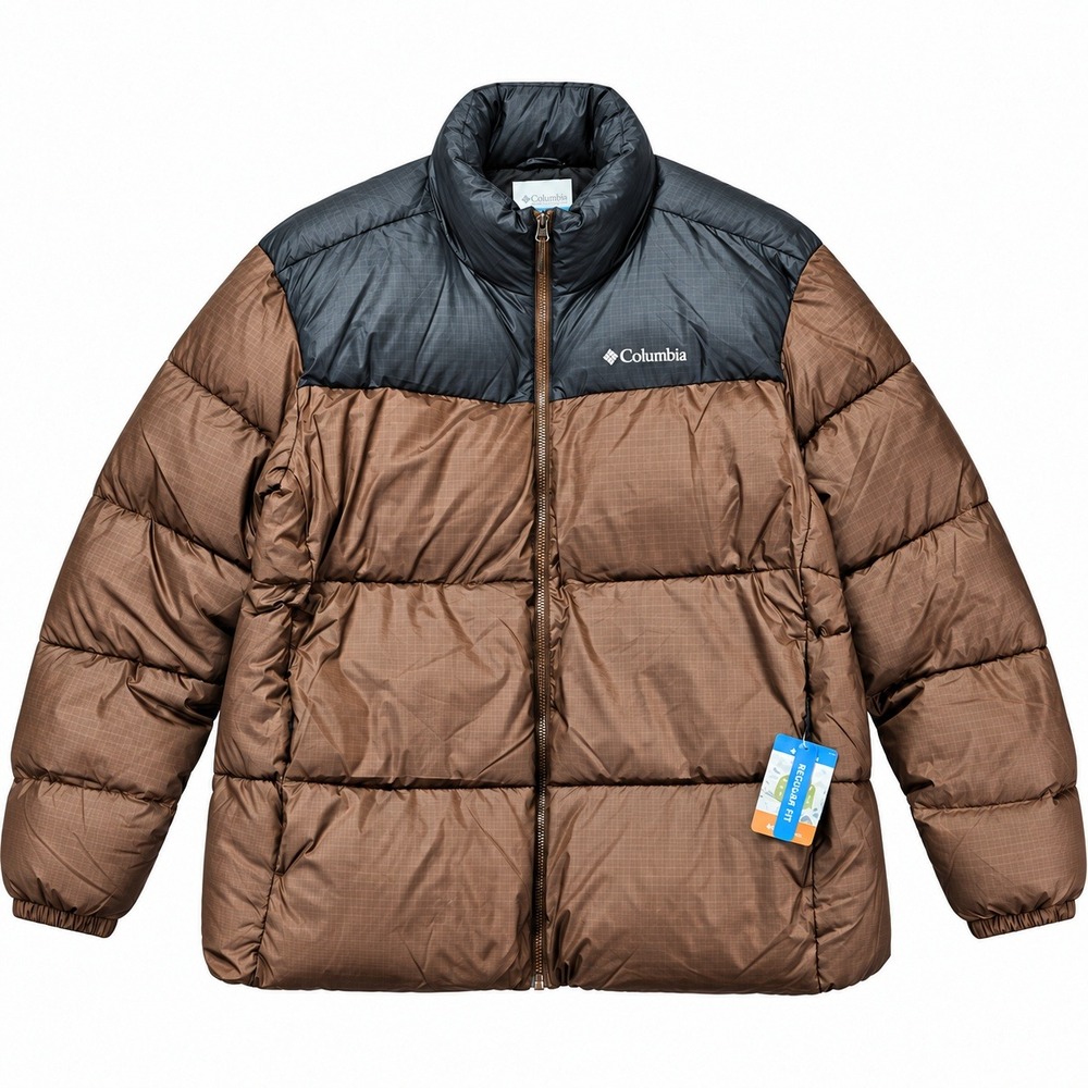 Columbia Puffect III Jacket Men's XXL Brown Black Ripstop Omni-Shield Puffer NWT
